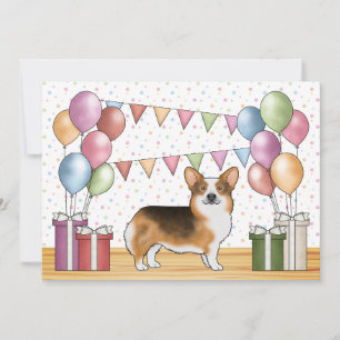 Invitation Tri Pembroke Welsh Corgi mignon Anniversaire
