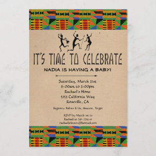 Invitation tribal de baby shower de safari - tissu