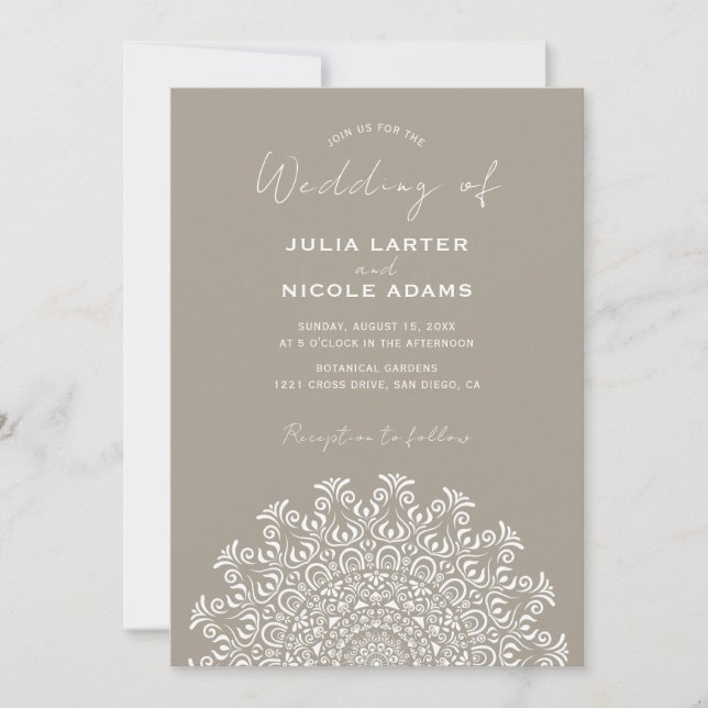 Invitation Tribal Folk Country Culture Crest Mandala Wedding (Devant)