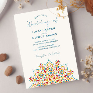 Invitation Tribal Folk Pays Culture Crest Mandala Mariage