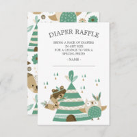 Tribal Woodland Wild Un Baby shower Déchets Raffin