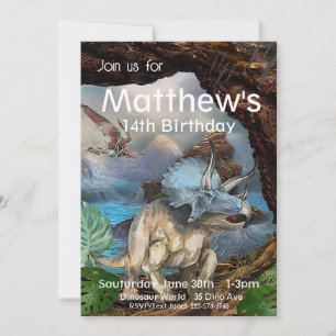 Invitation Tricératops, Anniversaire De Dinosaure,