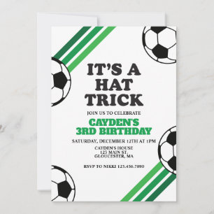 Invitation Trick du Chapeau de Football Rayures Vertes 3e Ann