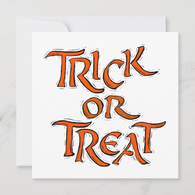 Invitation Trick Halloween ou Traiter les mots (Devant)