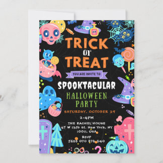 Invitation Trick Halloween Spooktacular ou Citrouille de trai
