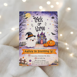 Invitation Trick or Three Halloween 3e Anniversaire