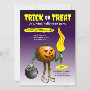 Invitation Trick or Treat avec Jack O'lantern
