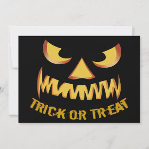 Invitation Trick or Treat avec visage de citrouille