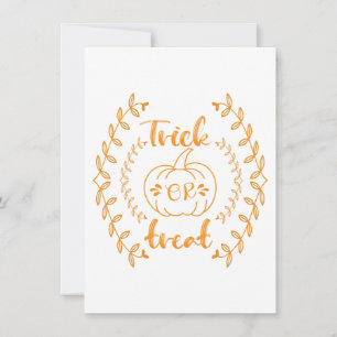 Invitation Trick or treat dans un cadre de plantes