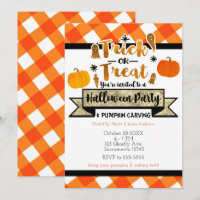 Trick or Treat Fête d'Halloween Rustique Orange