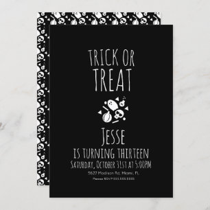 Invitation Trick or Treat Ghost Halloween Anniversaire Invita