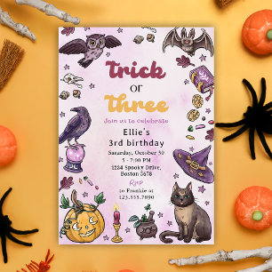 Invitation Trick or Treat Halloween 3e anniversaire Invitatio