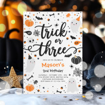 Trick or Treat Halloween Ghost 3e fête d'anniversa