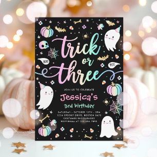 Invitation Trick or Treat Halloween Ghost 3e fête d'anniversa