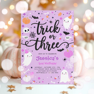 Invitation Trick or Treat Halloween Ghost 3e fête d'anniversa