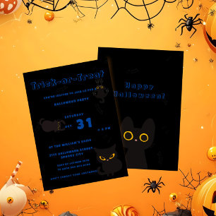 Invitation Trick or Treat   Joli Chat Noir Halloween