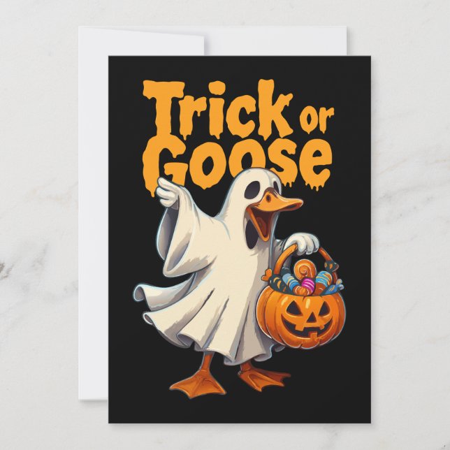 Invitation Trick ou Oie Halloween Oie (Devant)