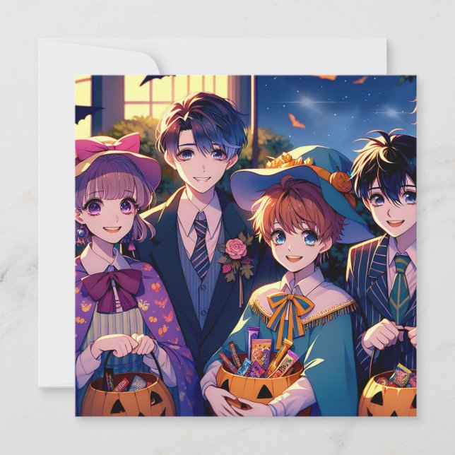 Invitation Trick ou traitement des enfants en costumes Hallow (Devant)