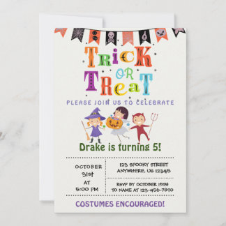 Invitation Trick ou traitement, Halloween Anniversaire Invita