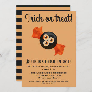 INVITATION TRICK OU TRAITER HALLOWEEN