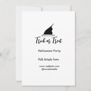 Invitation Trick ou traiter Halloween partie noir détails cas