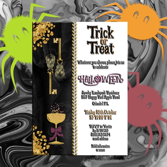 Invitation Trick ou traiter Halloween Parties scintillant d'o (Créateur téléchargé)