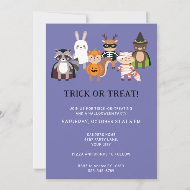 INVITATION TRICK OU TRAITER HALLOWEEN PARTY (Devant)
