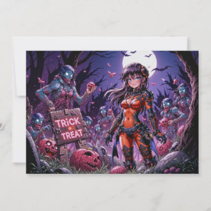 Invitation Trick ou traiter Halloween Zombies distribuer le c