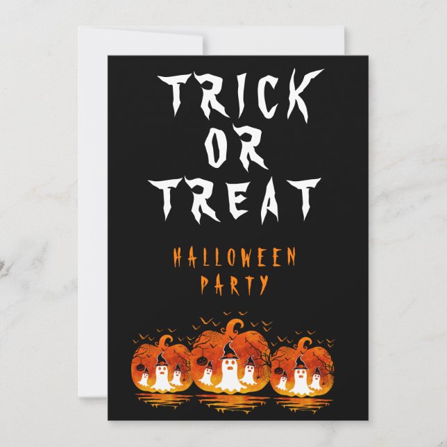 INVITATION TRICK OU TRAITER HALLOWEWEEN COSTUME PARTY (Devant)