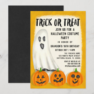 Invitation Trick ou traiter le fantôme Costume d'Halloween An