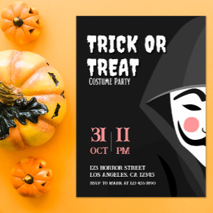 Invitation Trick ou traiter mystérieux Costume d'Halloween