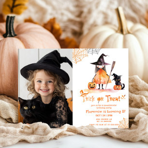Invitation Trick ou Treat cute Spooktacular photo d'anniversa