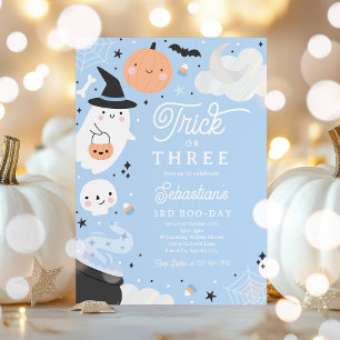 Invitation Trick Ou Trois Fantôme D'Halloween 3ème Fête D'Ann