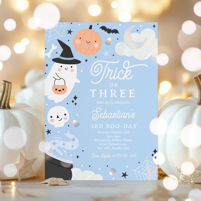 Invitation Trick Ou Trois Fantôme D'Halloween 3ème Fête D'Ann (Créateur téléchargé)