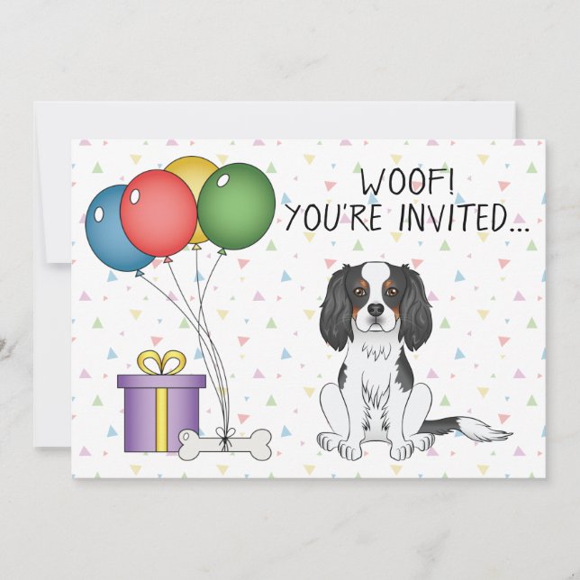 Invitation Tricolor Cavalier King Charles Spaniel - Anniversa (Devant)