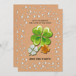 Invitation Tricolor Shamrock St. Patrick's Day Party