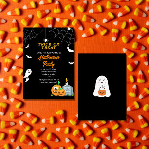 Invitation tricoter ou traiter l'heure de la fête halloween