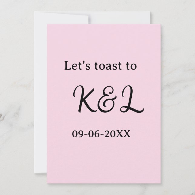 Invitation Trinquons à l'annonce de mariage lettre rose (Devant)