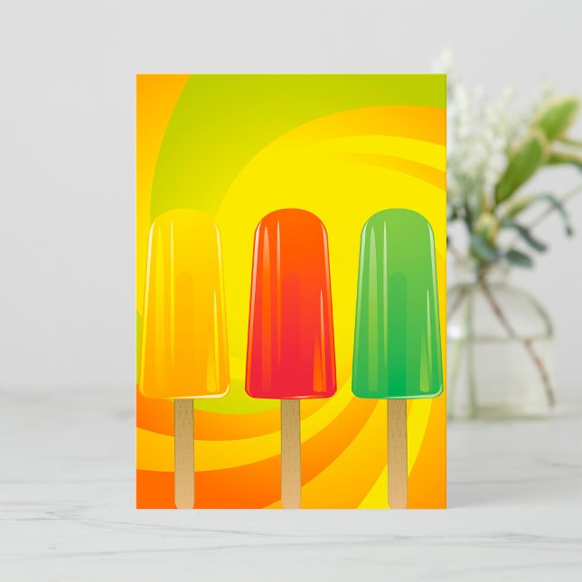 Invitation Trio de sucettes glacées d'été Popsicles lumineuse (Créateur téléchargé)