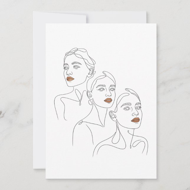 Invitation Trio Féminin en Ligne Art (Devant)
