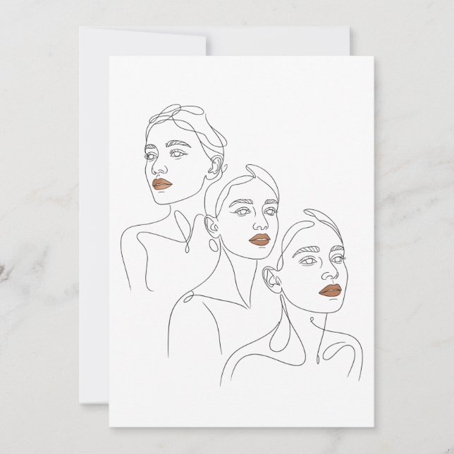 Invitation Trio Féminin en Ligne Art (Devant)