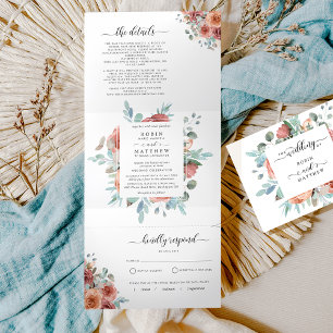 Invitation triple avec Mariage "Ethereal" RSVP