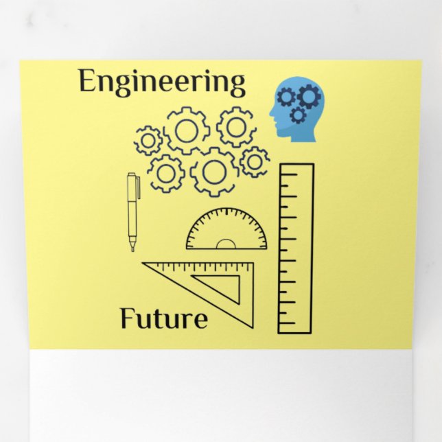 Invitation triple lettre pliée ( INGÉNIERIE ) (Intérieur en premier)