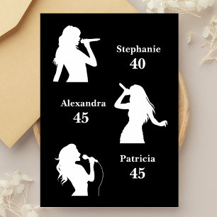 Invitation Triple minimaliste amusant Noir Jonction Anniversa