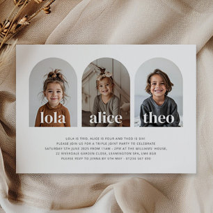 Invitation Triple nom Paysage conjoint photo Anniversaire