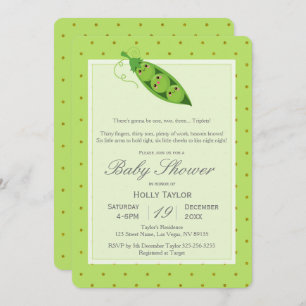 Invitation Triplet Peas dans un Baby shower de pois