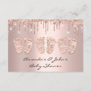 Invitation Triplets Baby shower Pieds Rose Drives Girl Boy