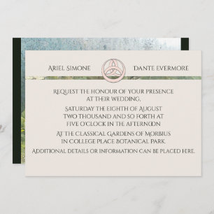 Invitation Triquetra Rose blanche sauvage