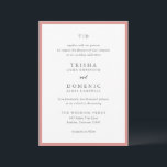 Invitation Trisha Coral rose Mariage moderne<br><div class="desc">Invitations de mariage modernes avec un design propre avec des polices serif et script.</div>