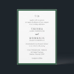 Invitation Trisha Emerald Green Mariage moderne<br><div class="desc">Invitations de mariage modernes avec un design propre avec des polices serif et script.</div>